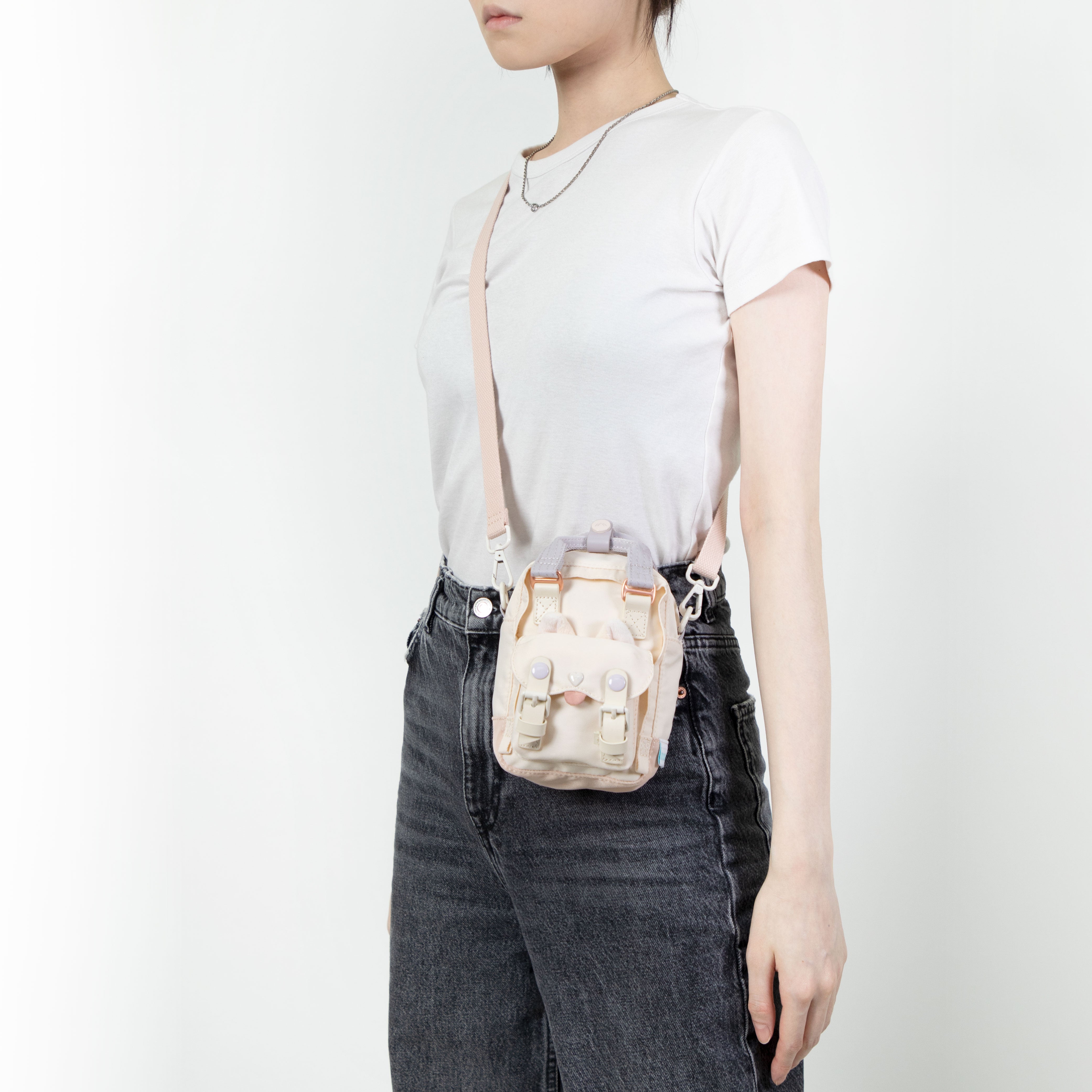 Macaroon Tiny Fairies & Friends Series Crossbody Bag - Sheer Pink x Powder Purple