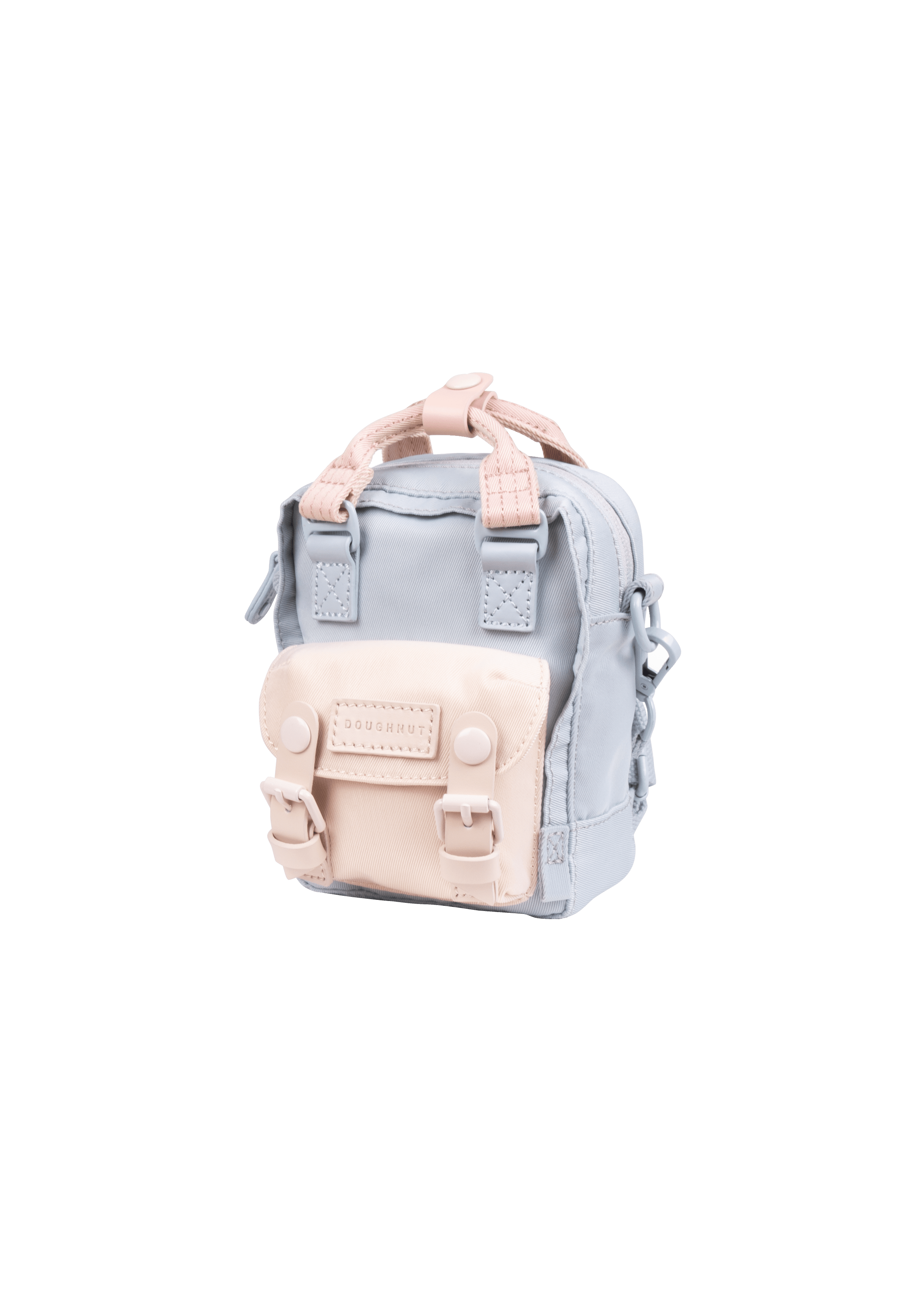 Dubai, UAE, Shopiva Doughnut Macaroon Tiny Nature Pale crossbody bag in Raindrop x Hazy – front view