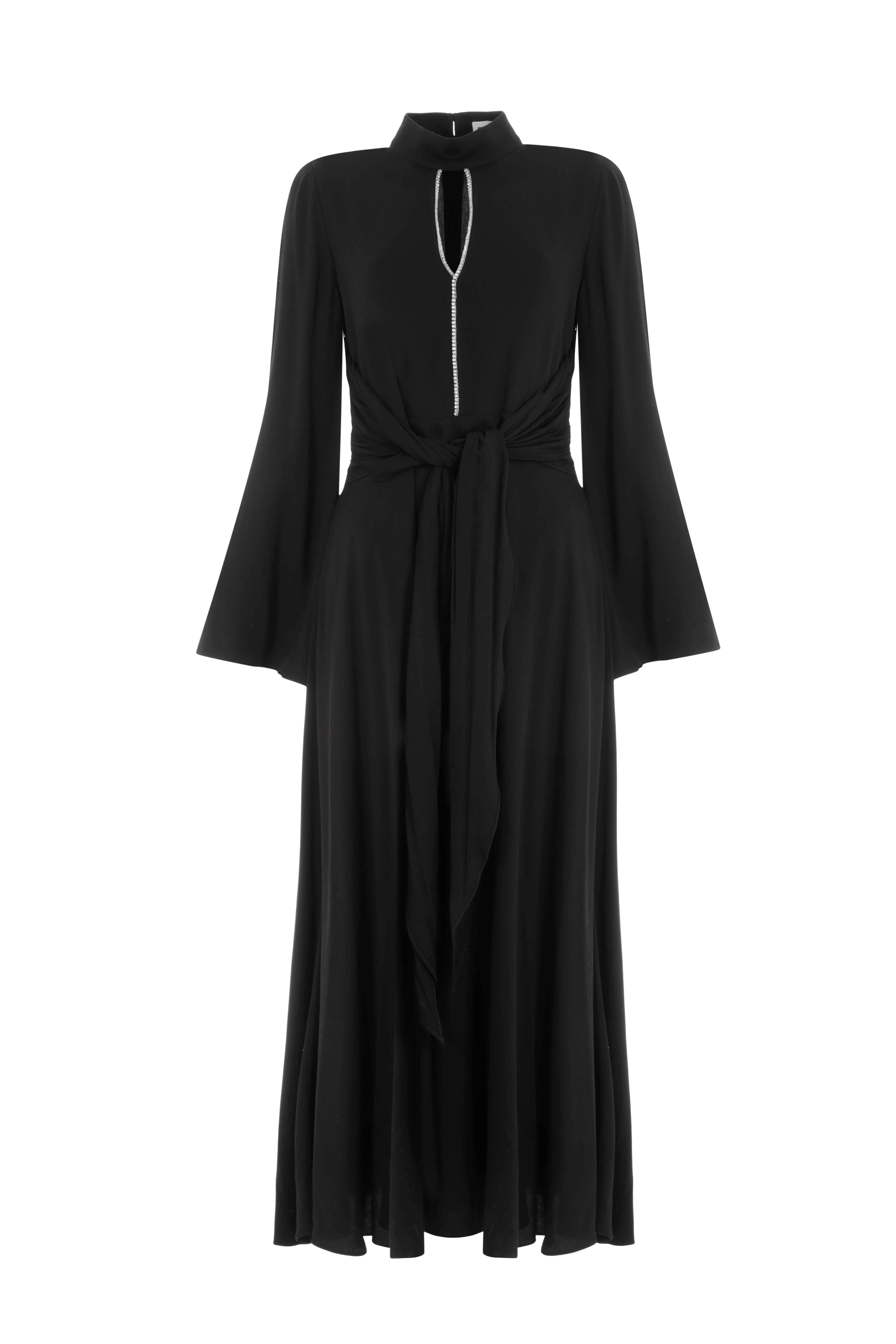 Black Rhinestone Maxi Dress