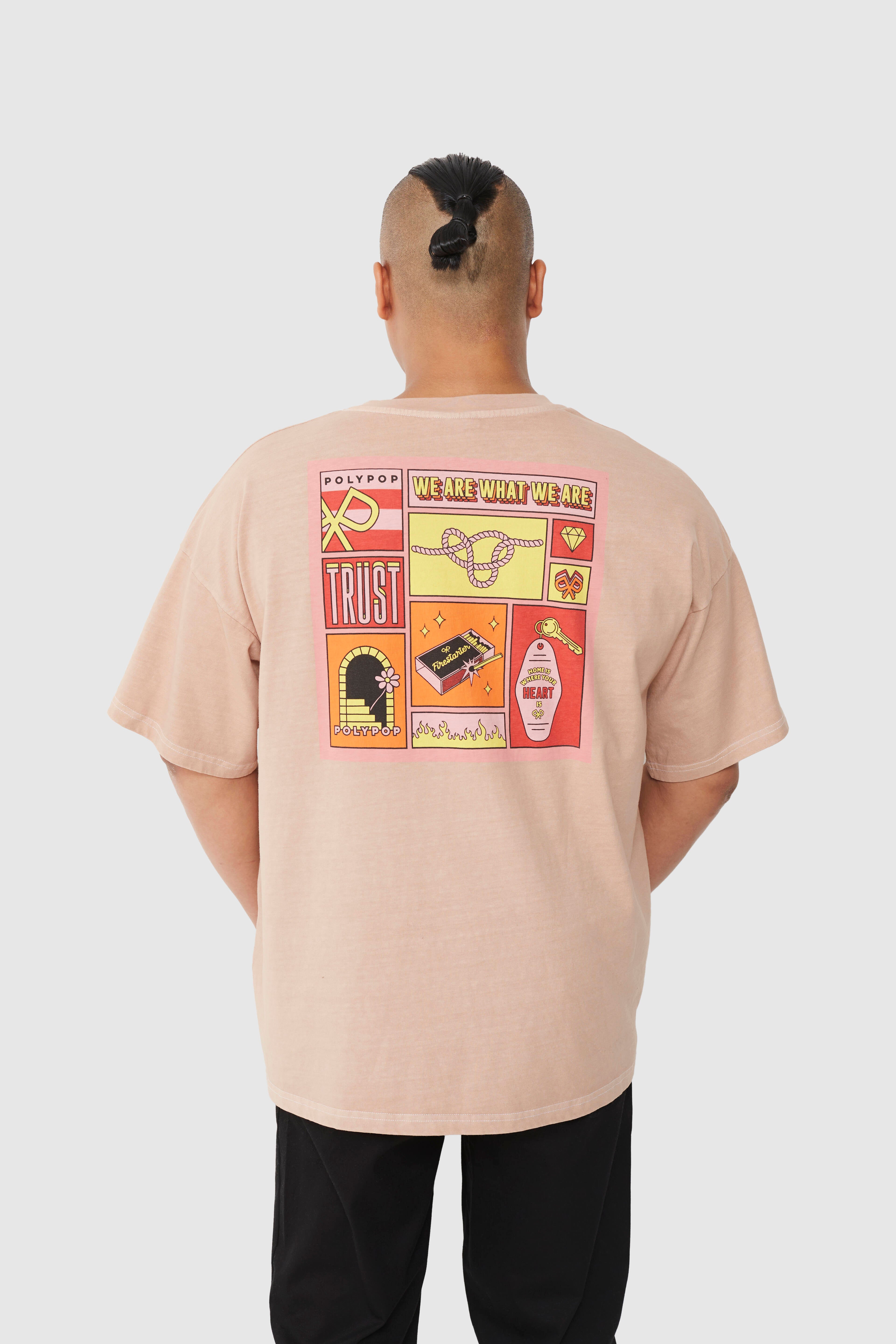 Polypop Home Oversize Boxy Fit T-Shirt – unisex cotton boxy fit t-shirt with “Home” print