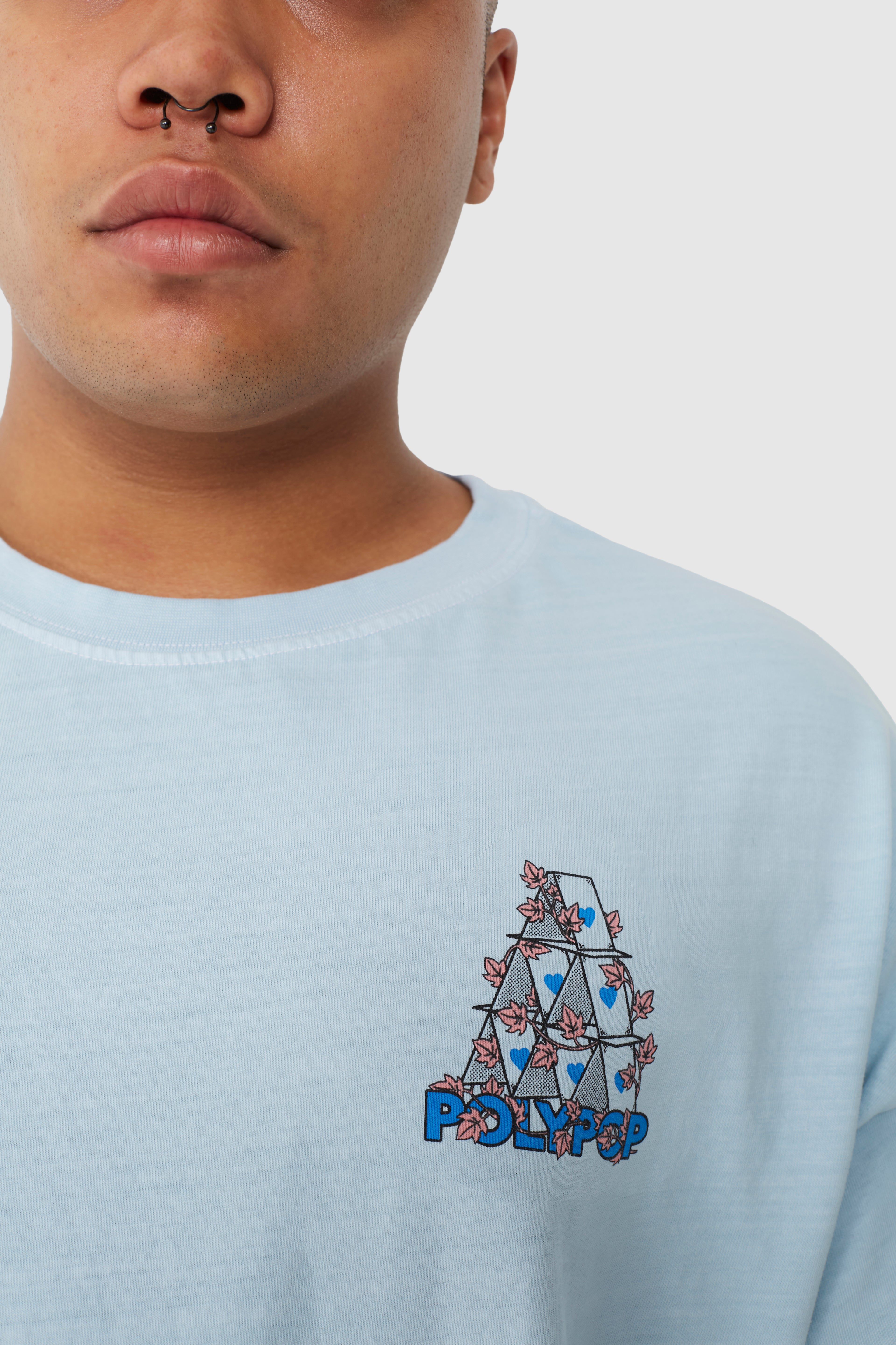 "House of Cards" Pale Blue Boxy Fit T-Shirt