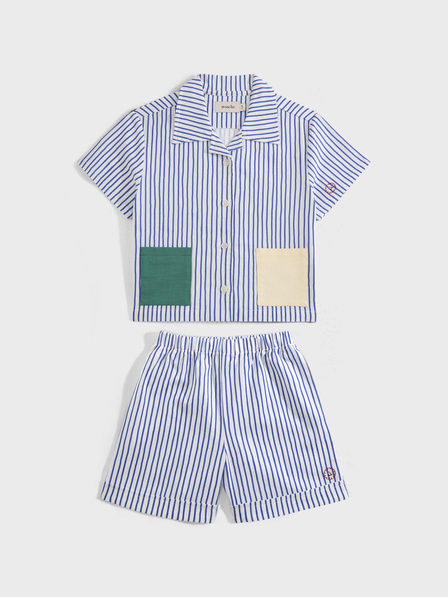 Color Block Stripes Linen Blend Co-ord Set