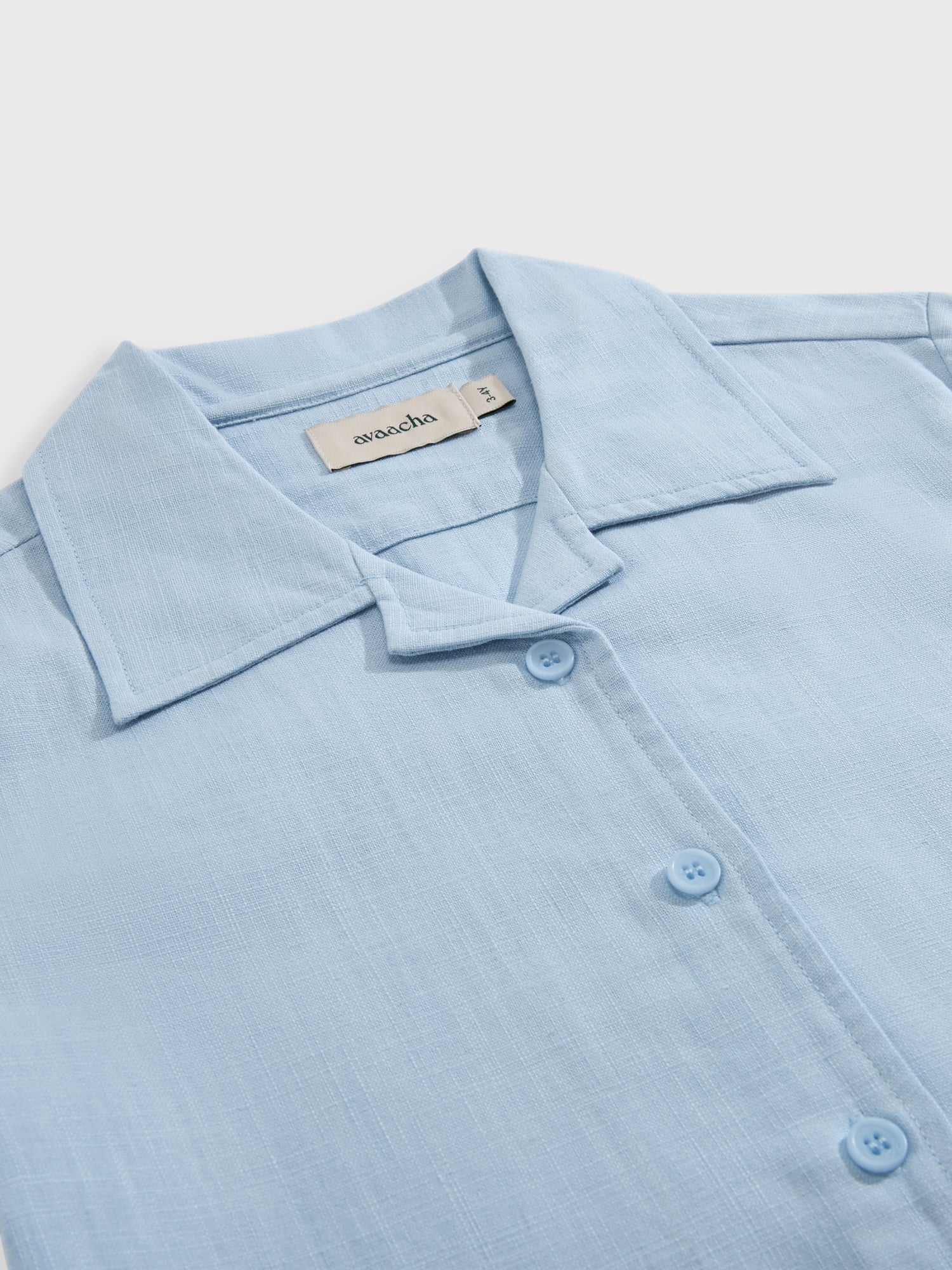 Powder Blue Linen Blend Co-ord Set