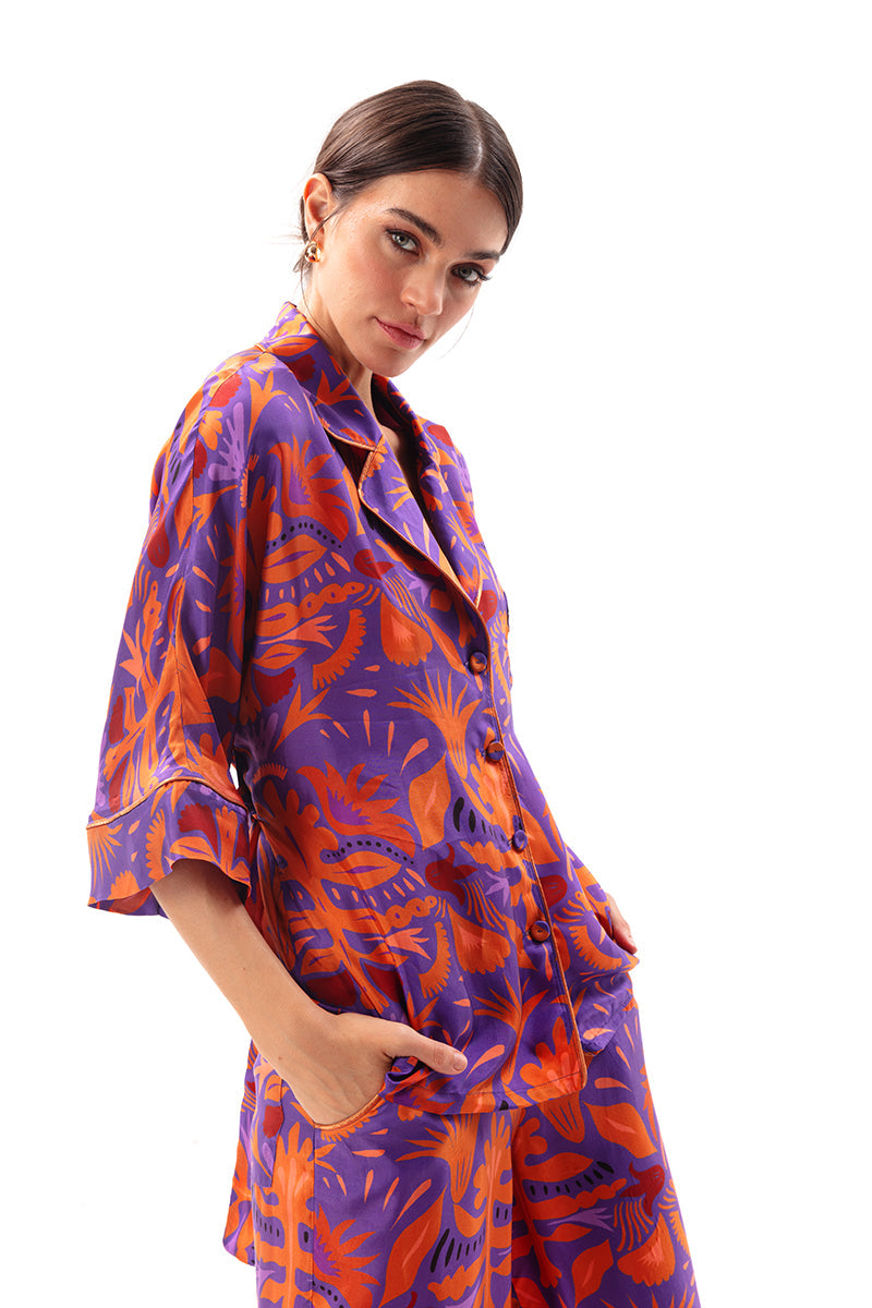Mauve Pajama Style Shirt