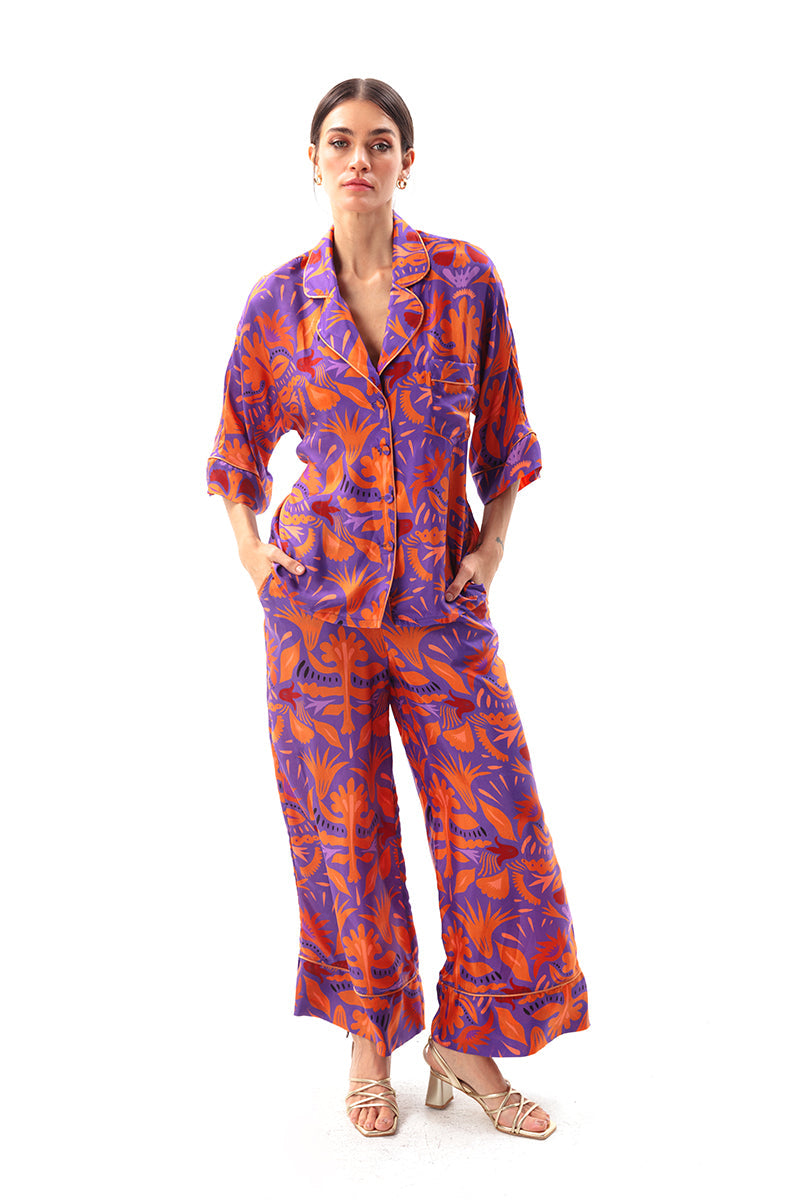 Mauve Pajama Style Shirt