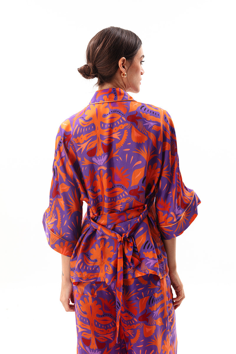 Mauve Pajama Style Shirt
