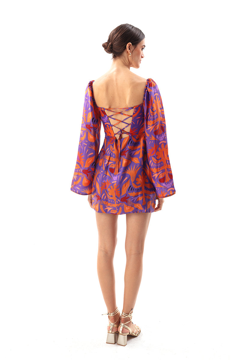 Mauve Square Neck Dress