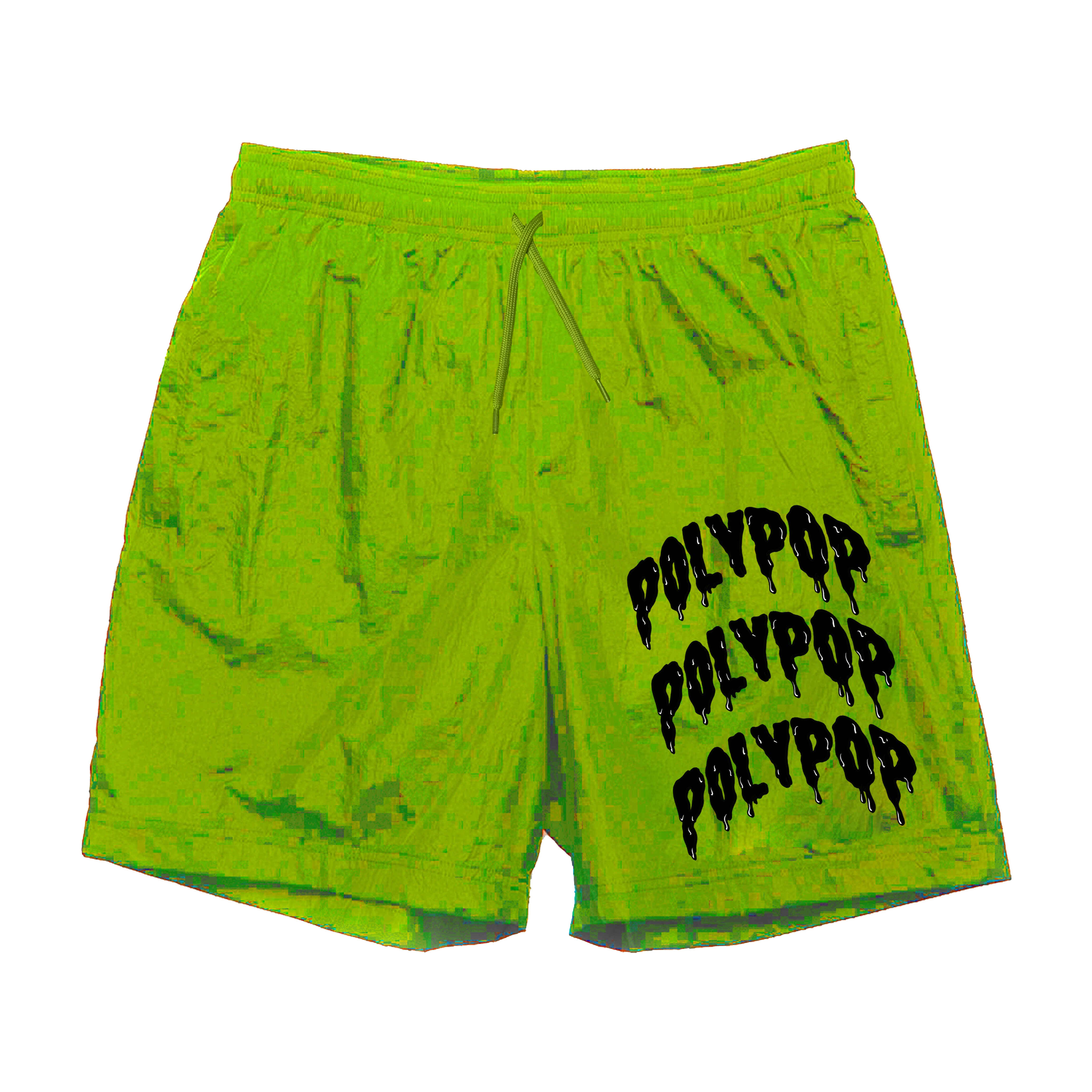 Dubai, UAE, Shopiva Polypop Melted Polypop Neon Shorts streetwear shorts in neon crinkle fabric