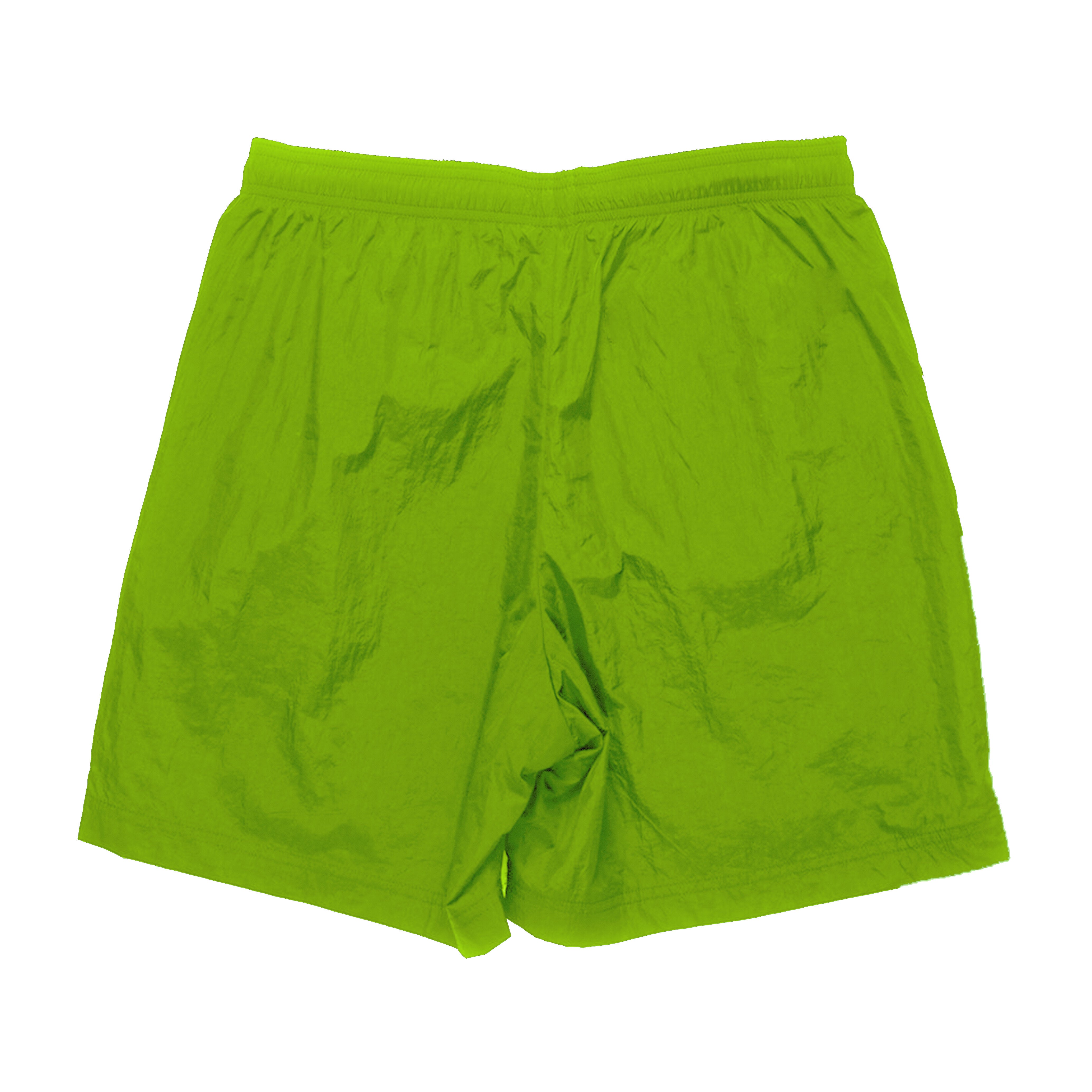 Polypop Melted Polypop Neon Shorts – neon crinkle fabric street shorts with graphic print and side pockets