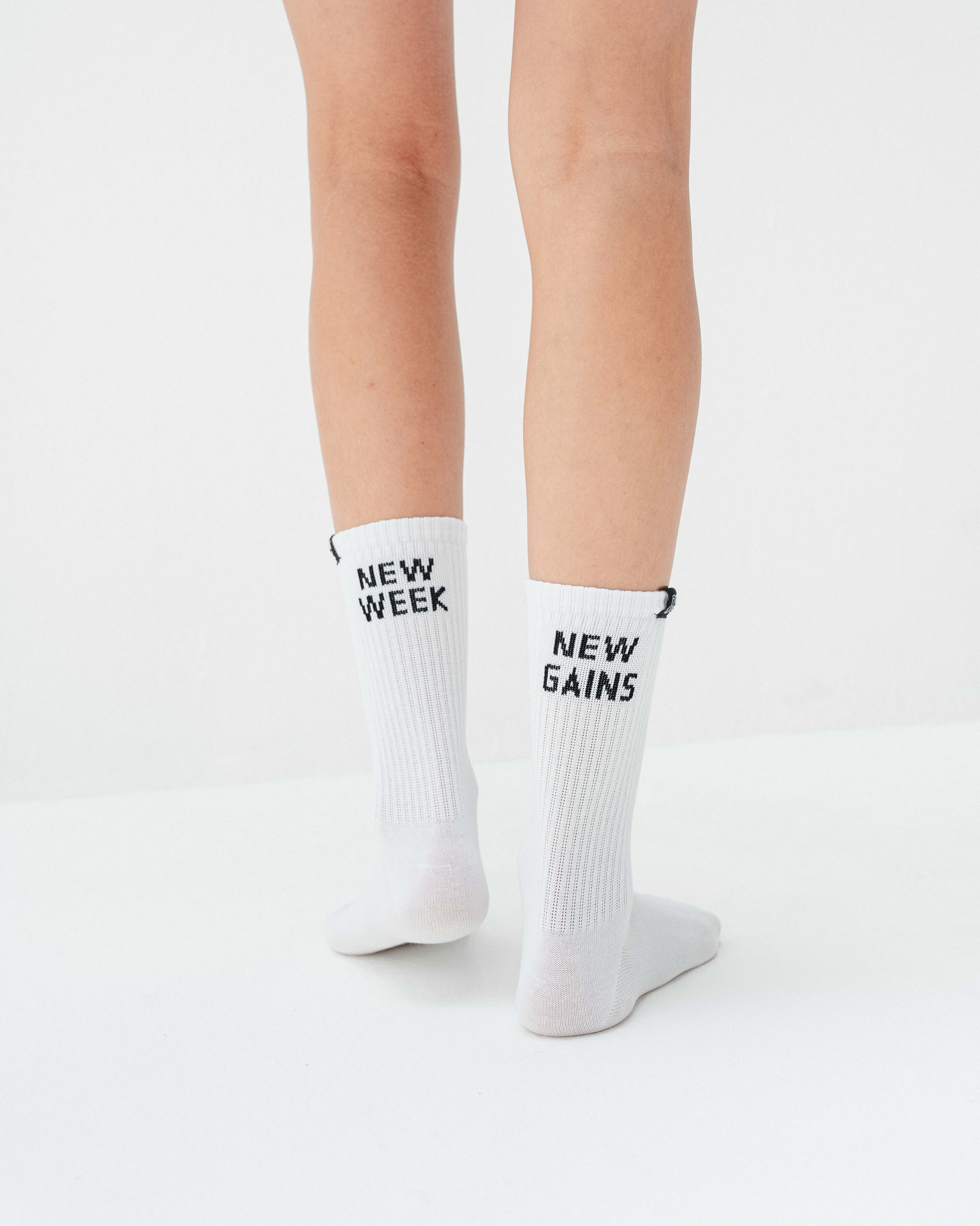 Gym Sox New Week New Gains Socks – unisex motivational gym socks