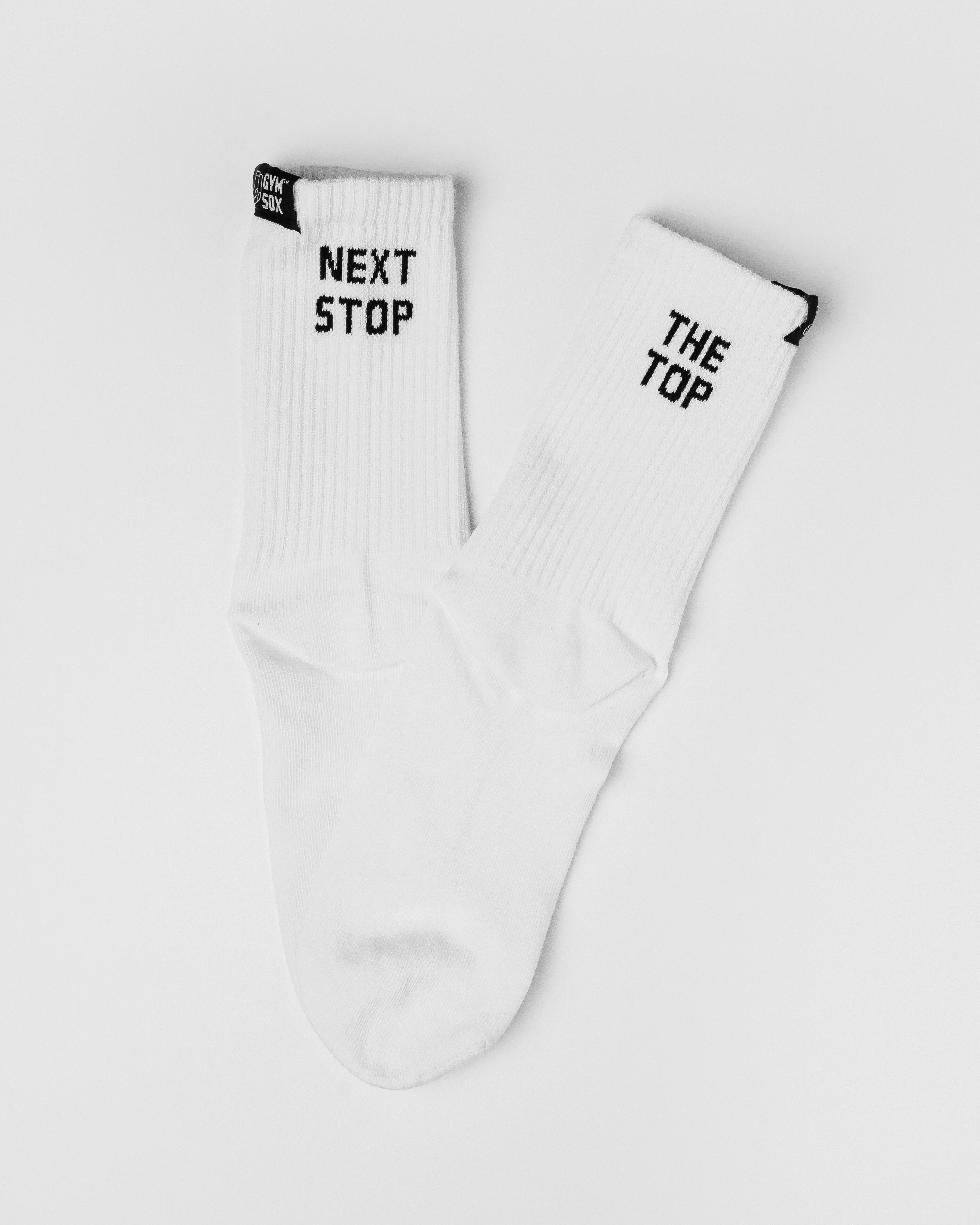 Gym Sox Next Stop The Top Socks – motivational slogan socks gym lovers