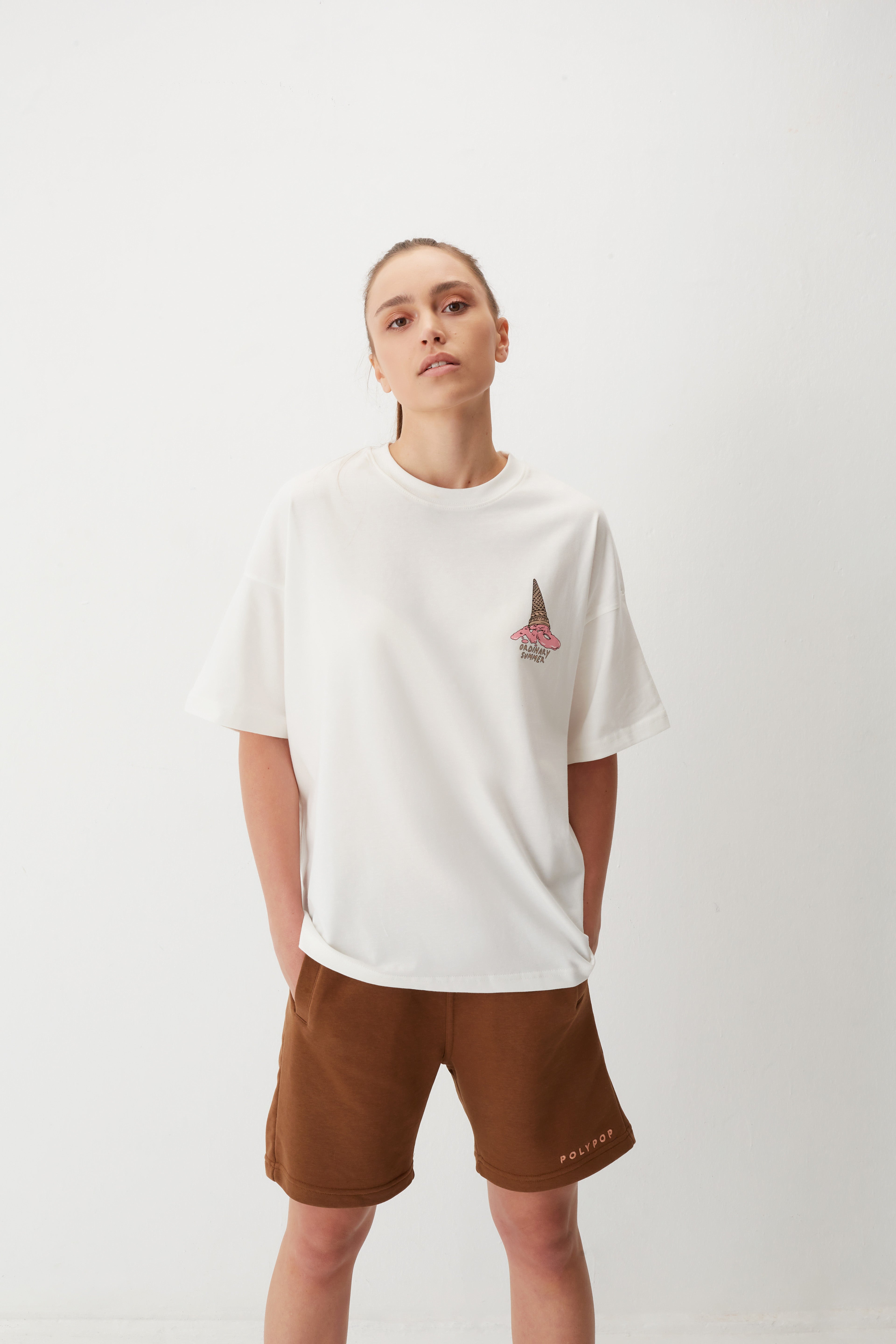 "No Ordinary Summer" Ecru Boxy Fit T-Shirt