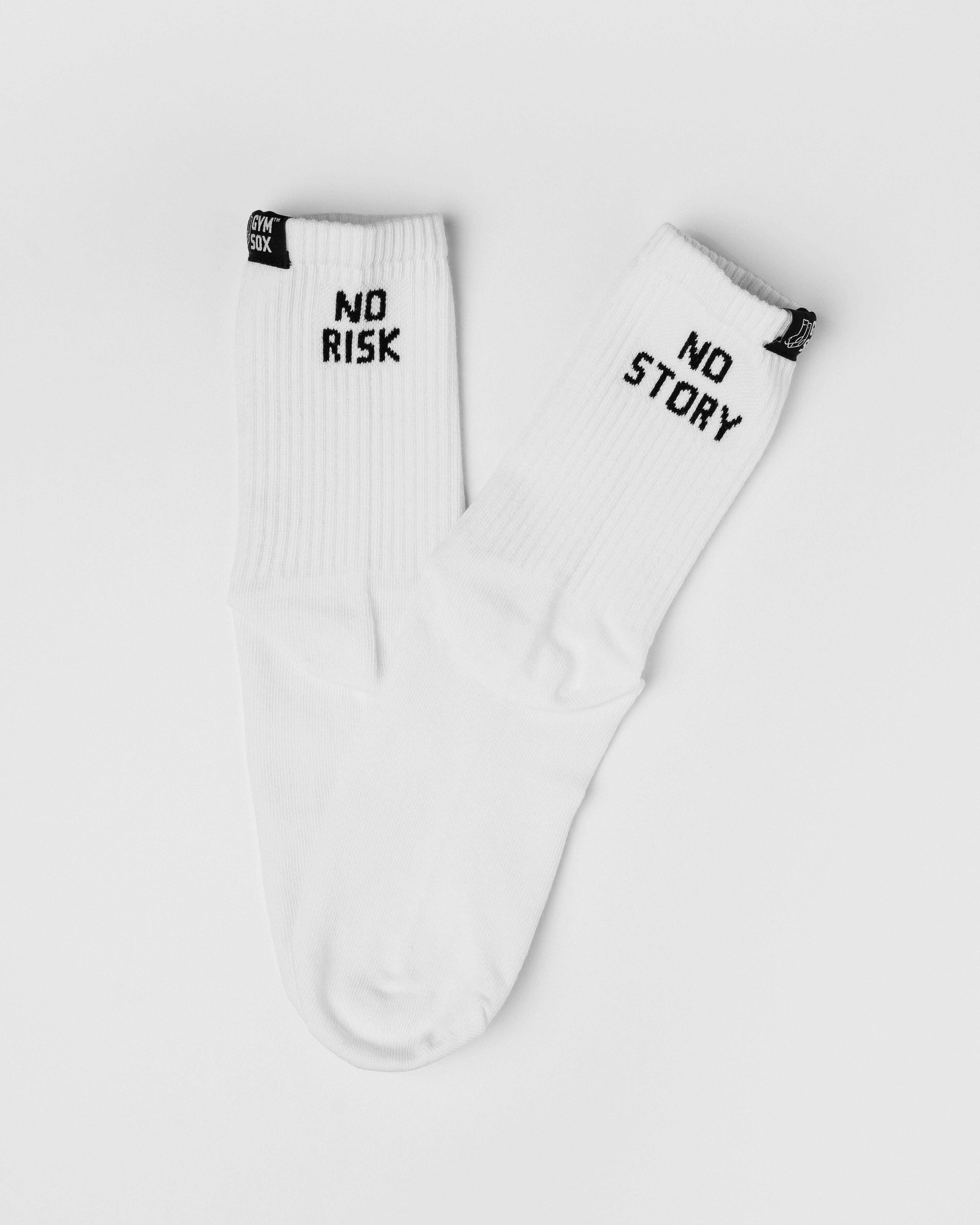 Dubai, UAE, Shopiva Gym Sox No Risk No Story Socks – workout socks “No Risk No Story” design
