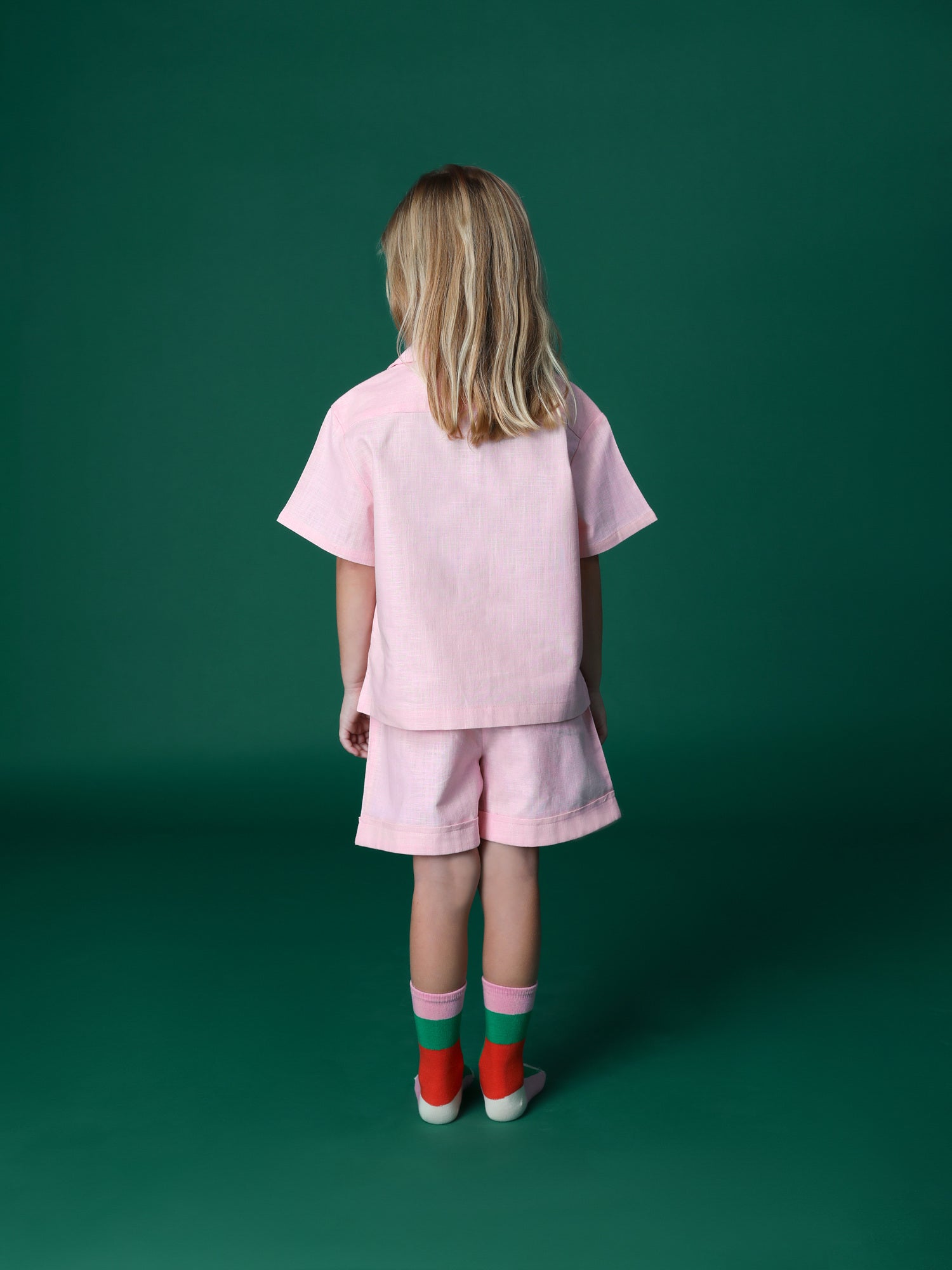 Dubai, UAE, Shopiva Avaacha Cotton Candy Pink Linen Co-ord Set – girls cotton-linen summer co-ord