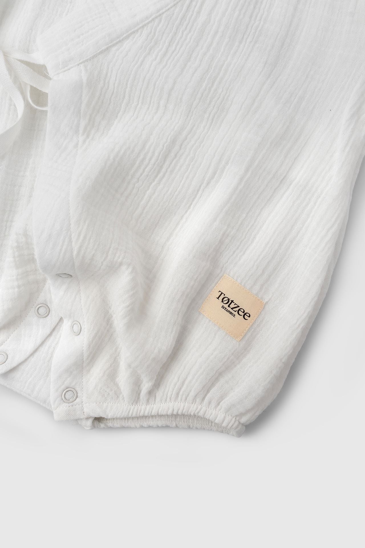 Muslin Short Kimono Romper Ecru