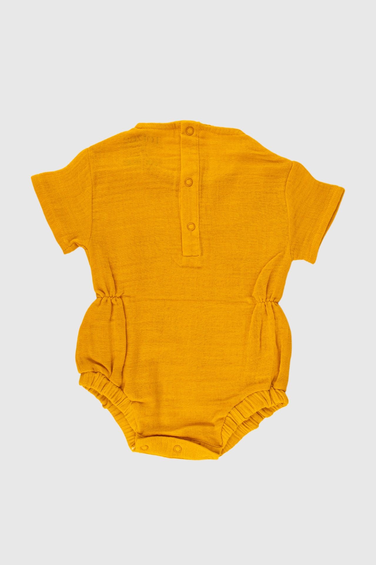 Muslin Waist Gathered Romper Autumn Yellow
