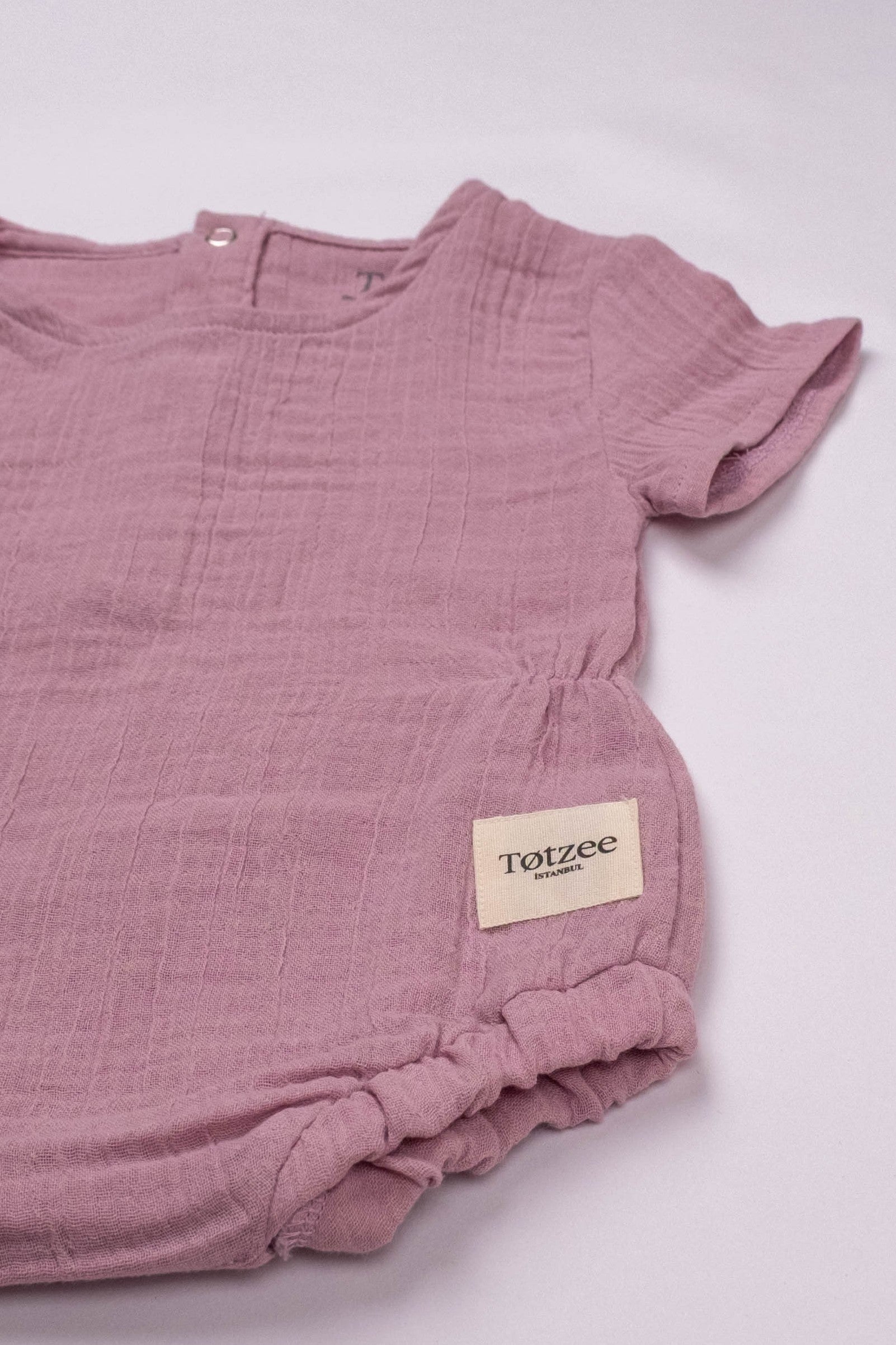 Muslin Waist Gathered Romper Lilac