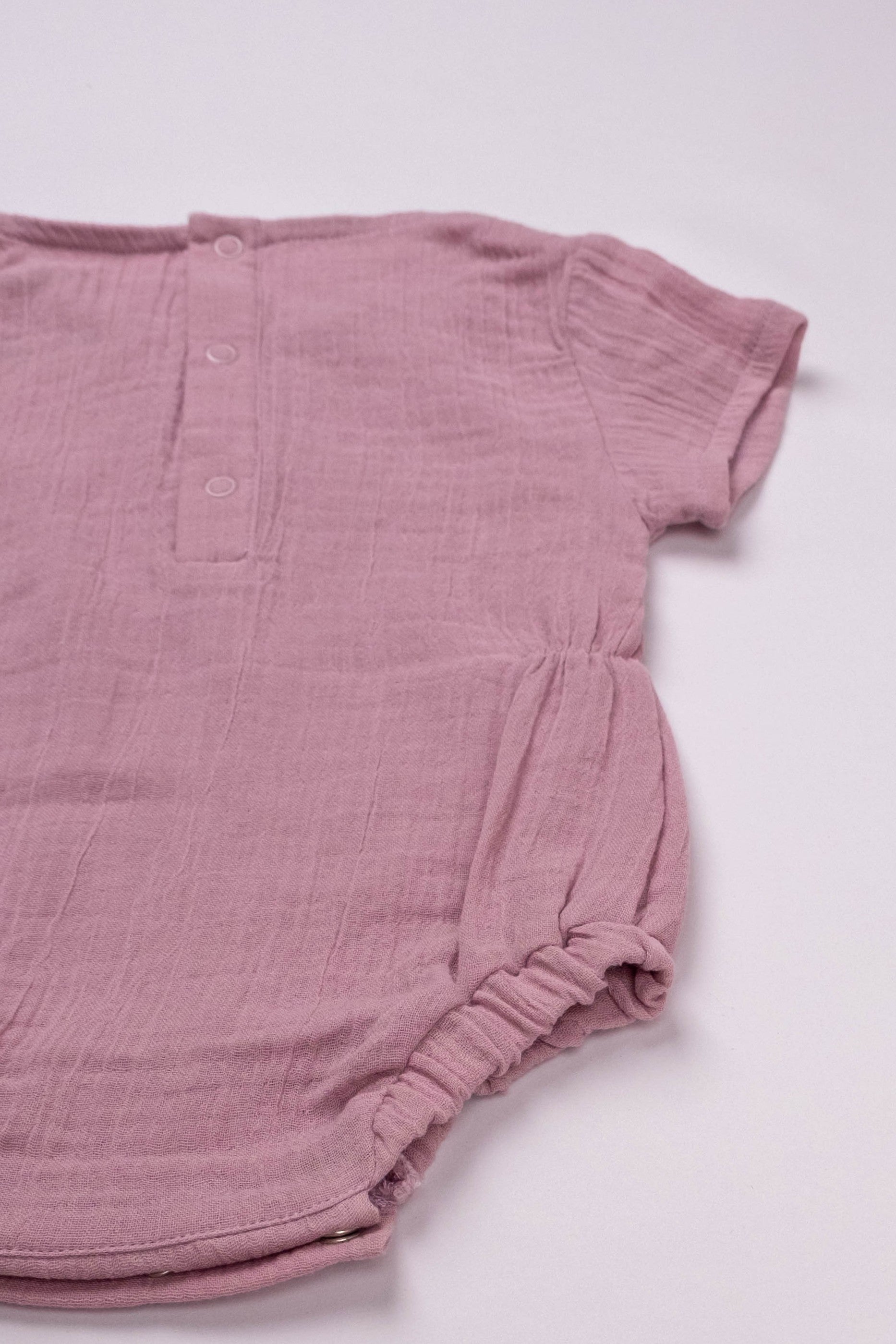 Muslin Waist Gathered Romper Lilac