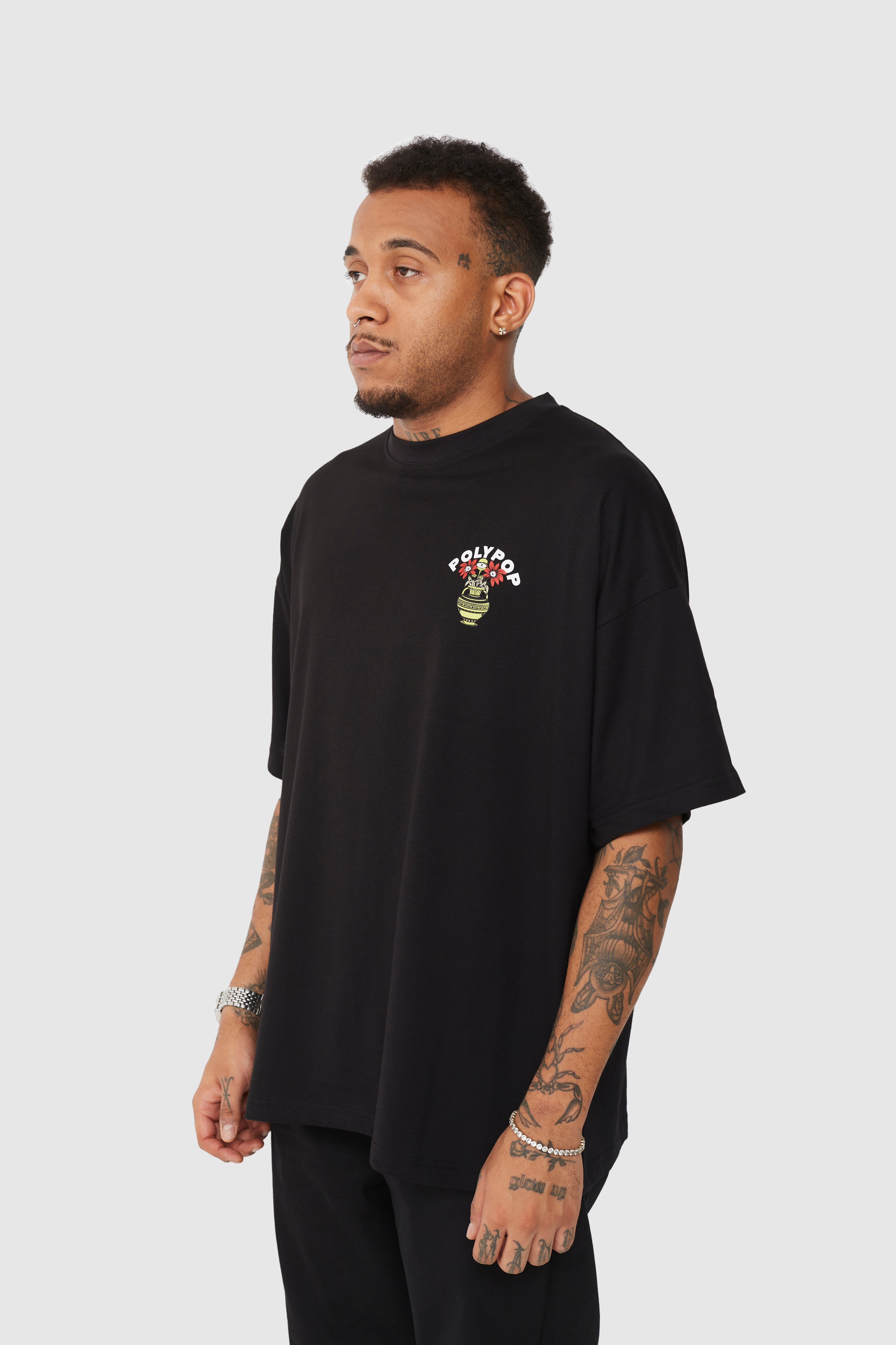"Vase" Oversize Black Boxy Fit T-Shirt