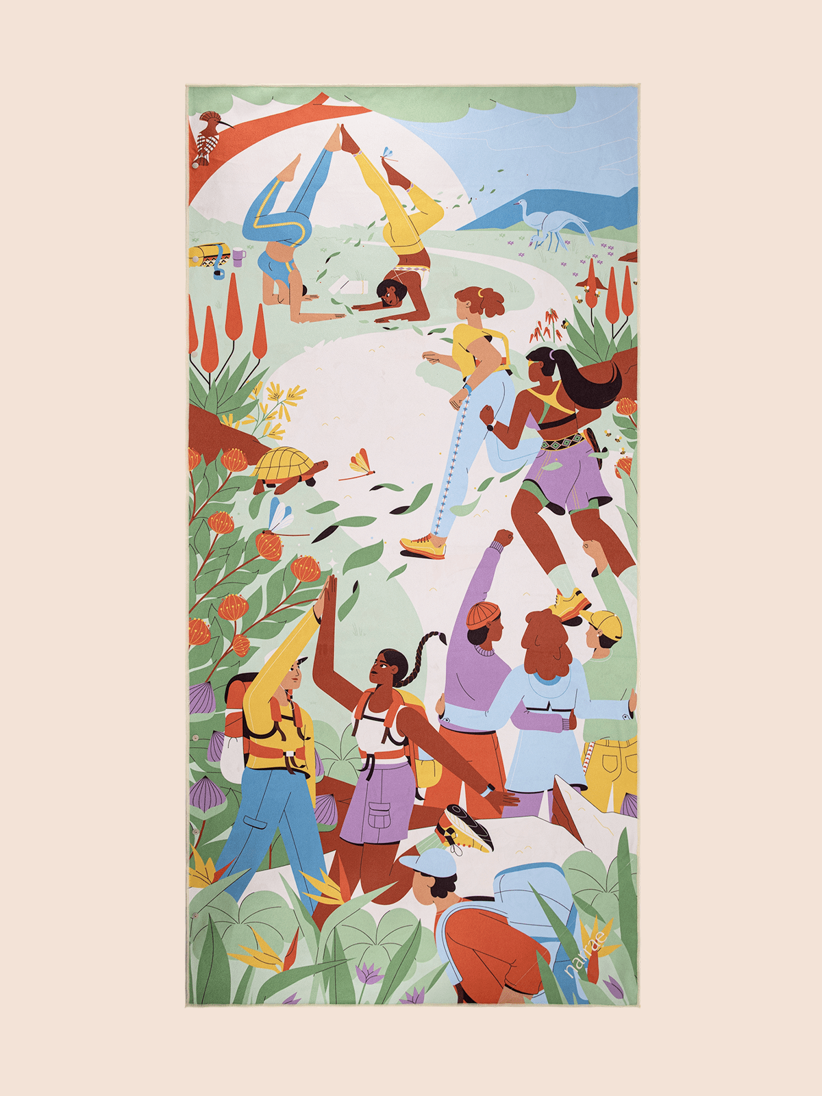 Dubai, UAE, Shopiva Narrae Friendship Beach Towel – premium oversized beach towel with hidden pocket