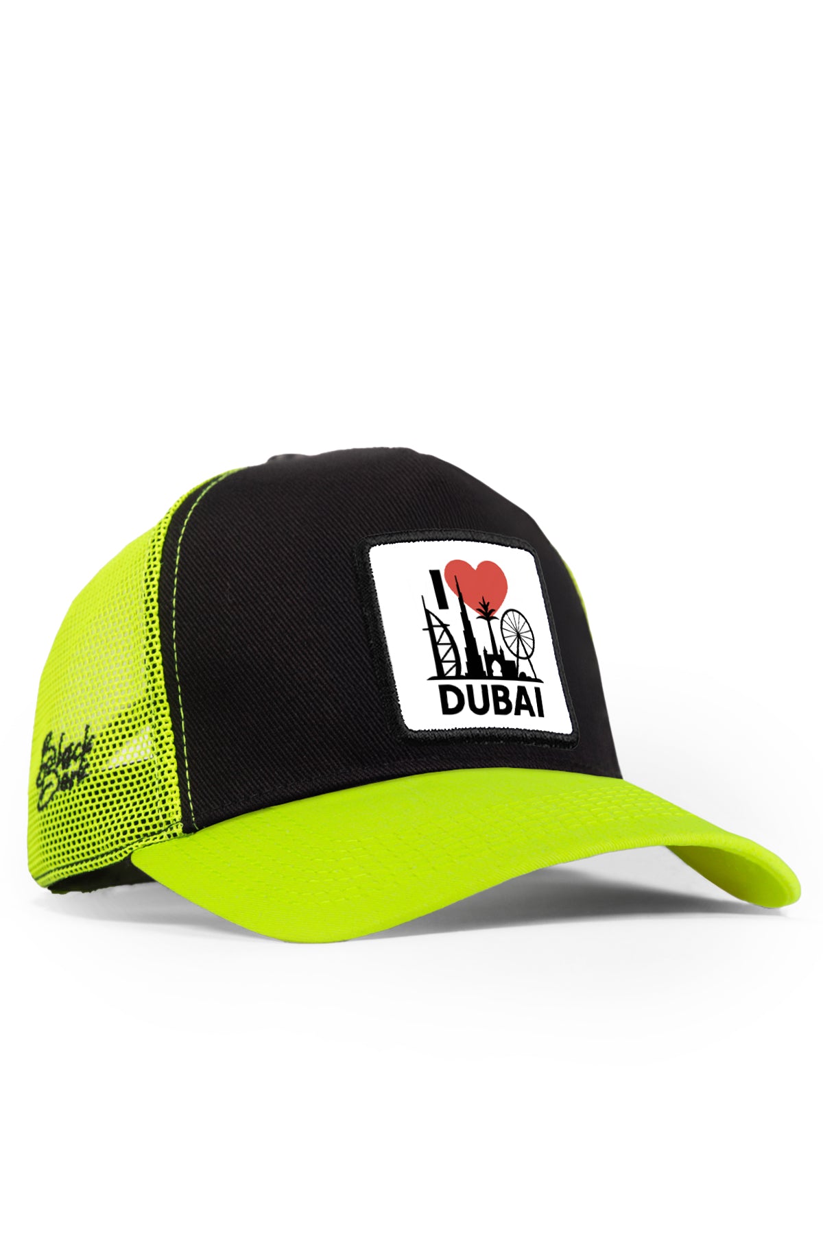 I Love Dubai Skyline Unisex Neon Trucker Hat