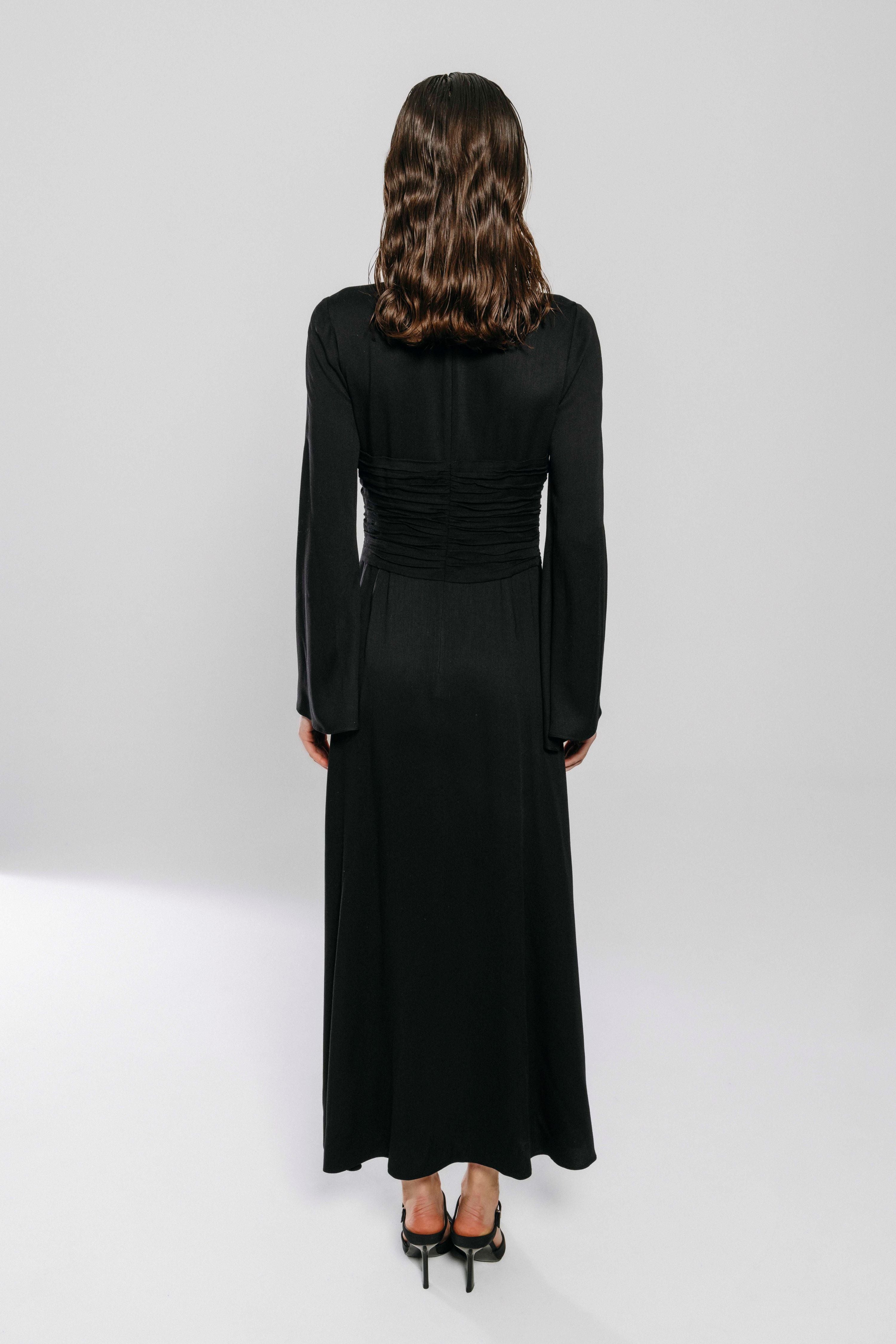 Black Rhinestone Maxi Dress