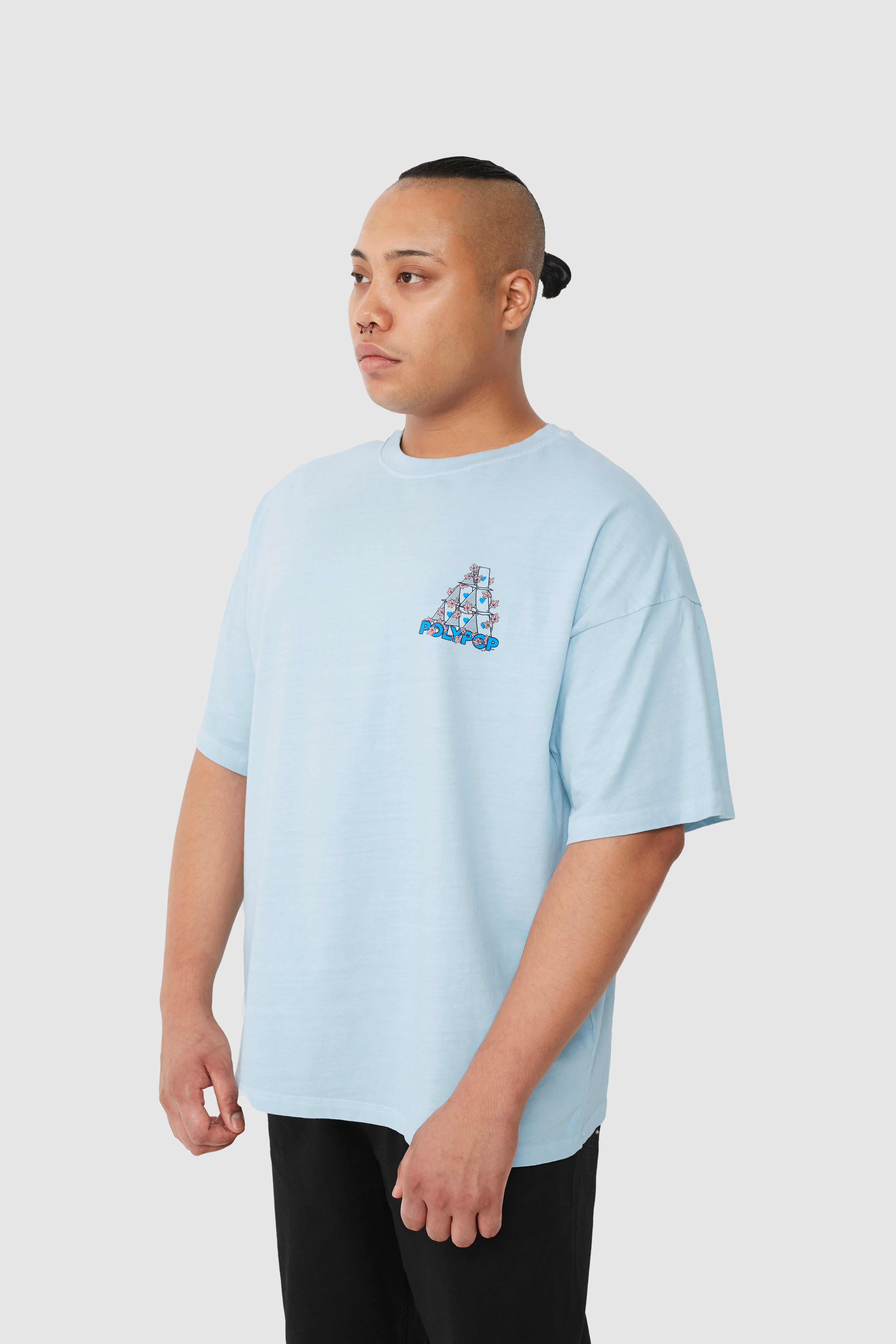 "House of Cards" Pale Blue Boxy Fit T-Shirt