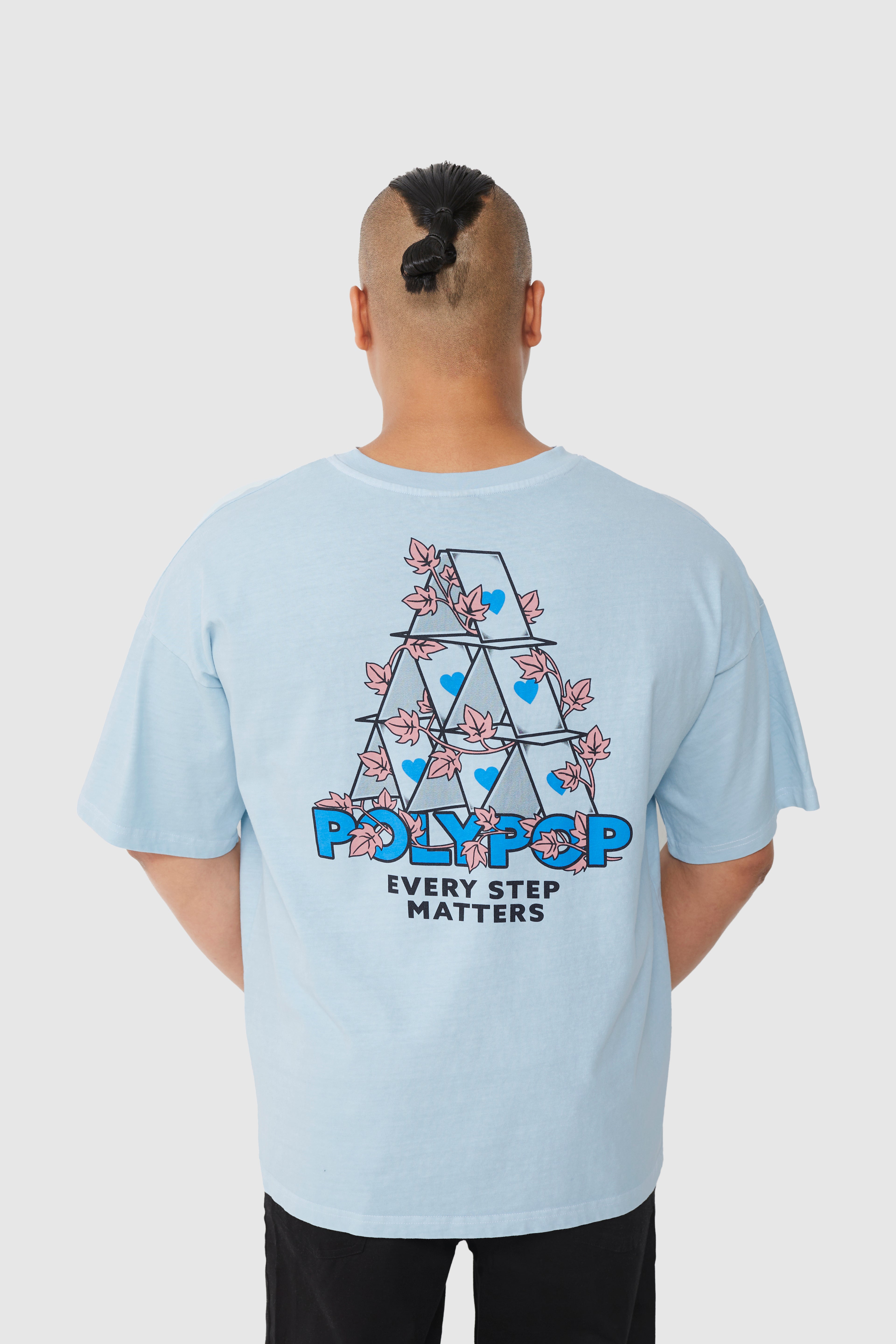 "House of Cards" Pale Blue Boxy Fit T-Shirt