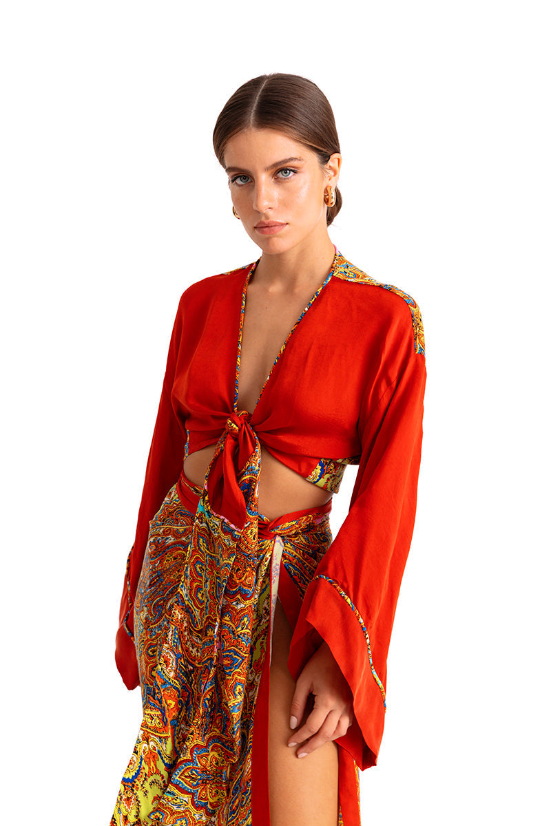 Poppy Tie Front Blouse