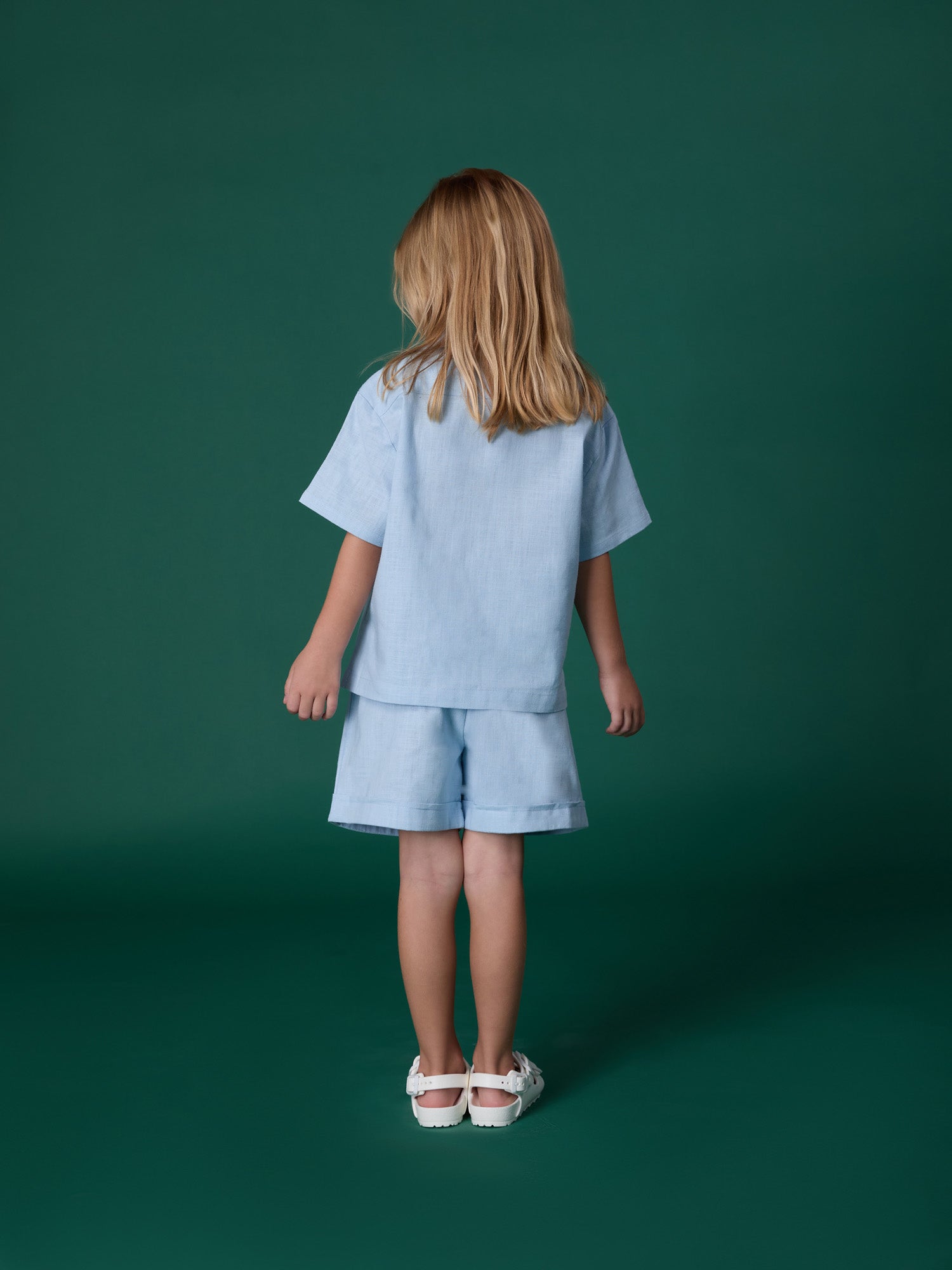 Powder Blue Linen Blend Co-ord Set