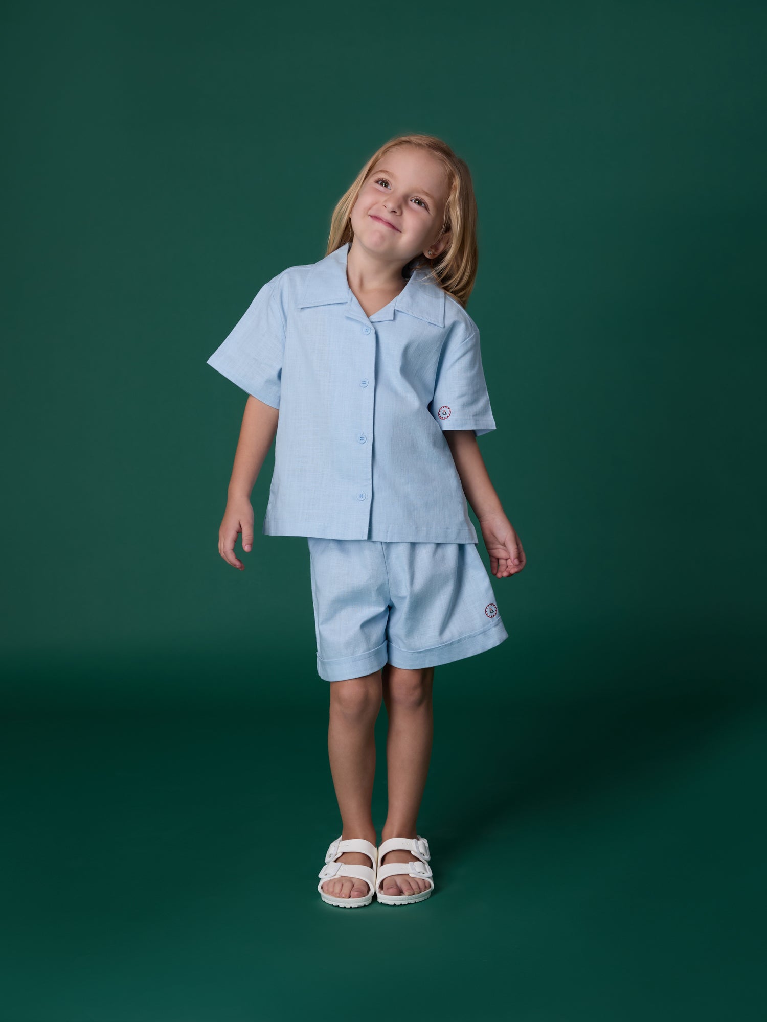 Powder Blue Linen Blend Co-ord Set