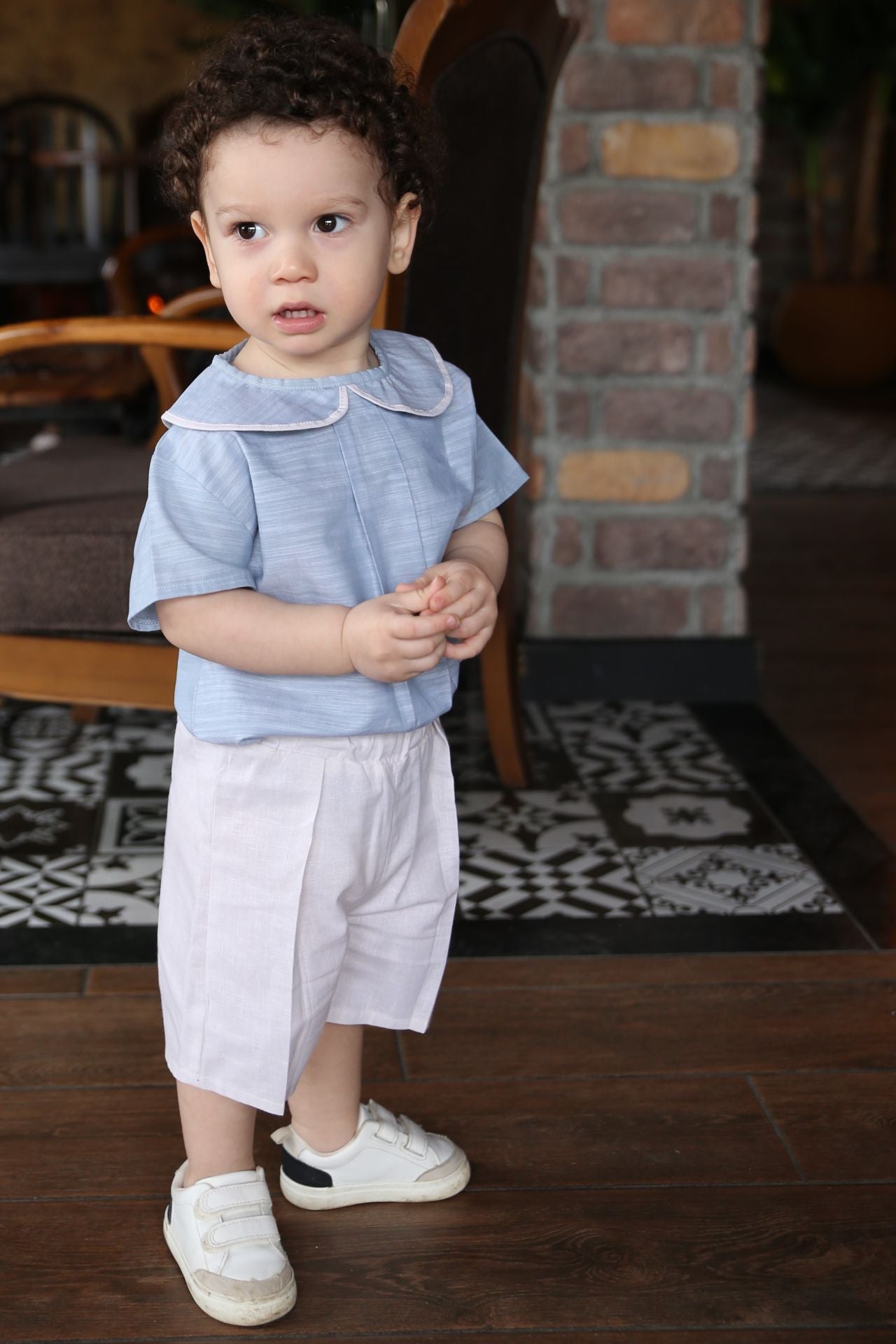 Linen Pleated Shorts Ivory