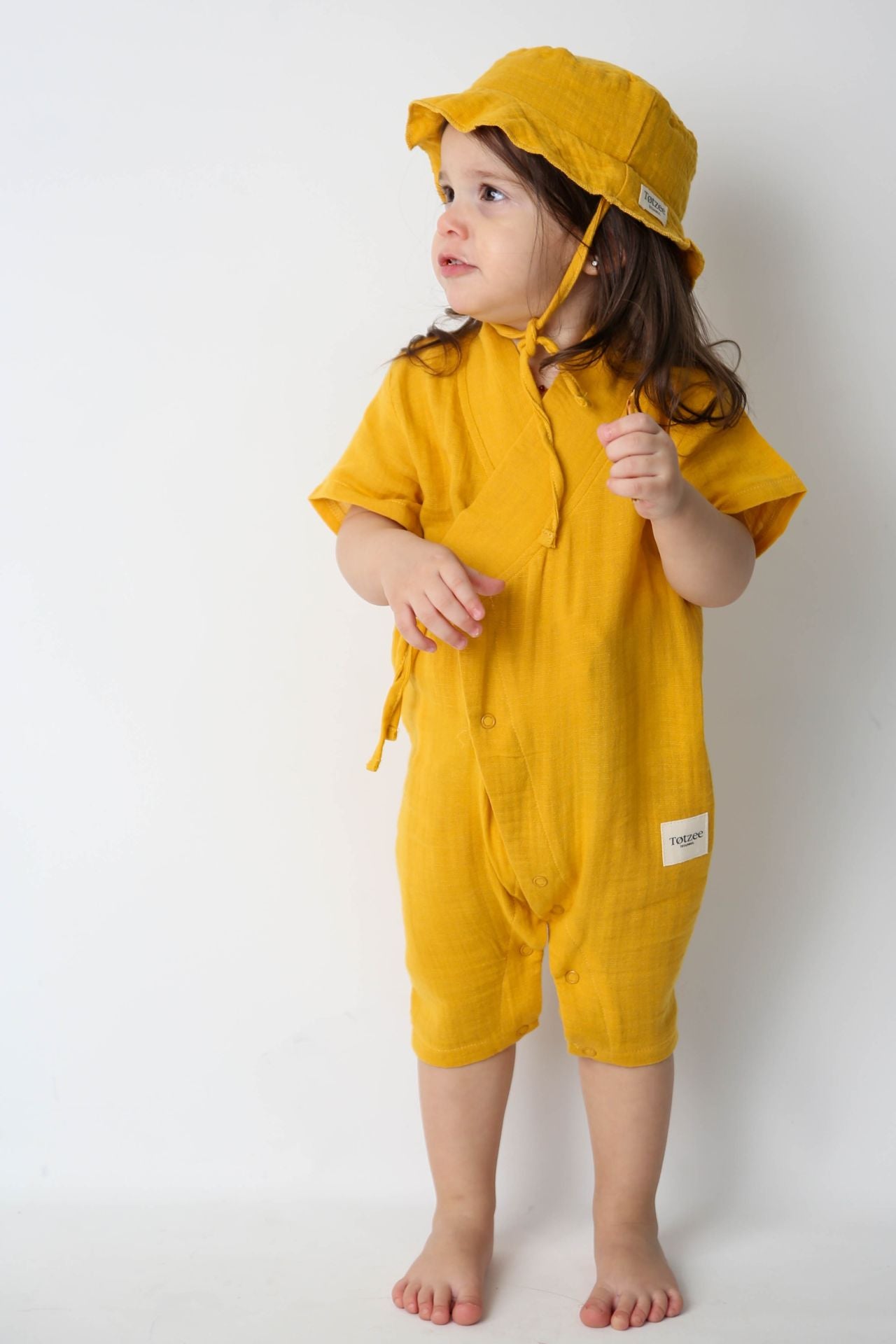 Muslin Long Kimono Jumpsuit Autumn Yellow