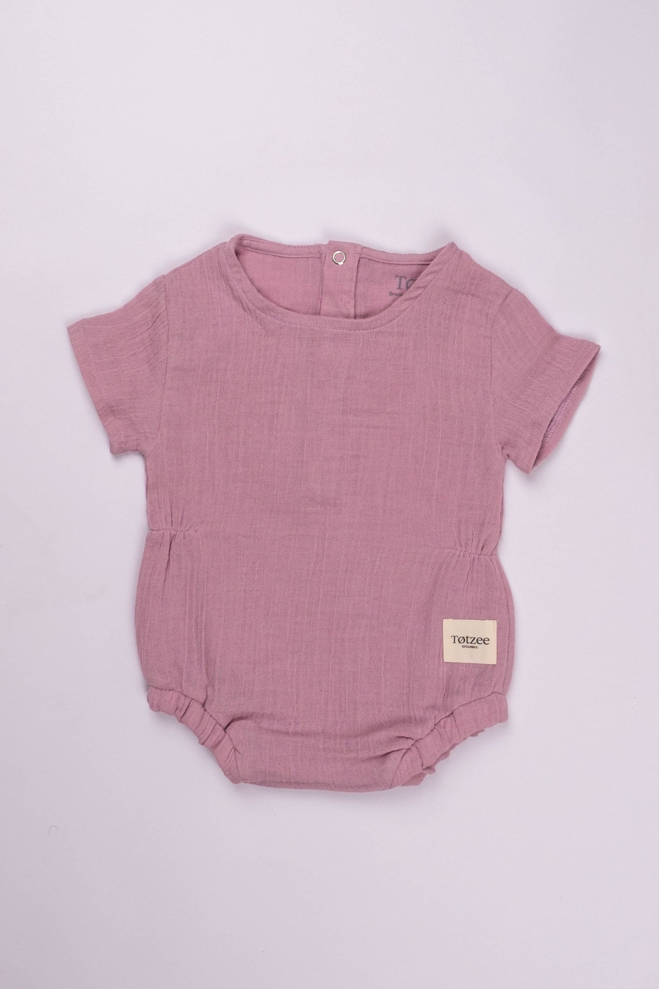 Muslin Waist Gathered Romper Lilac