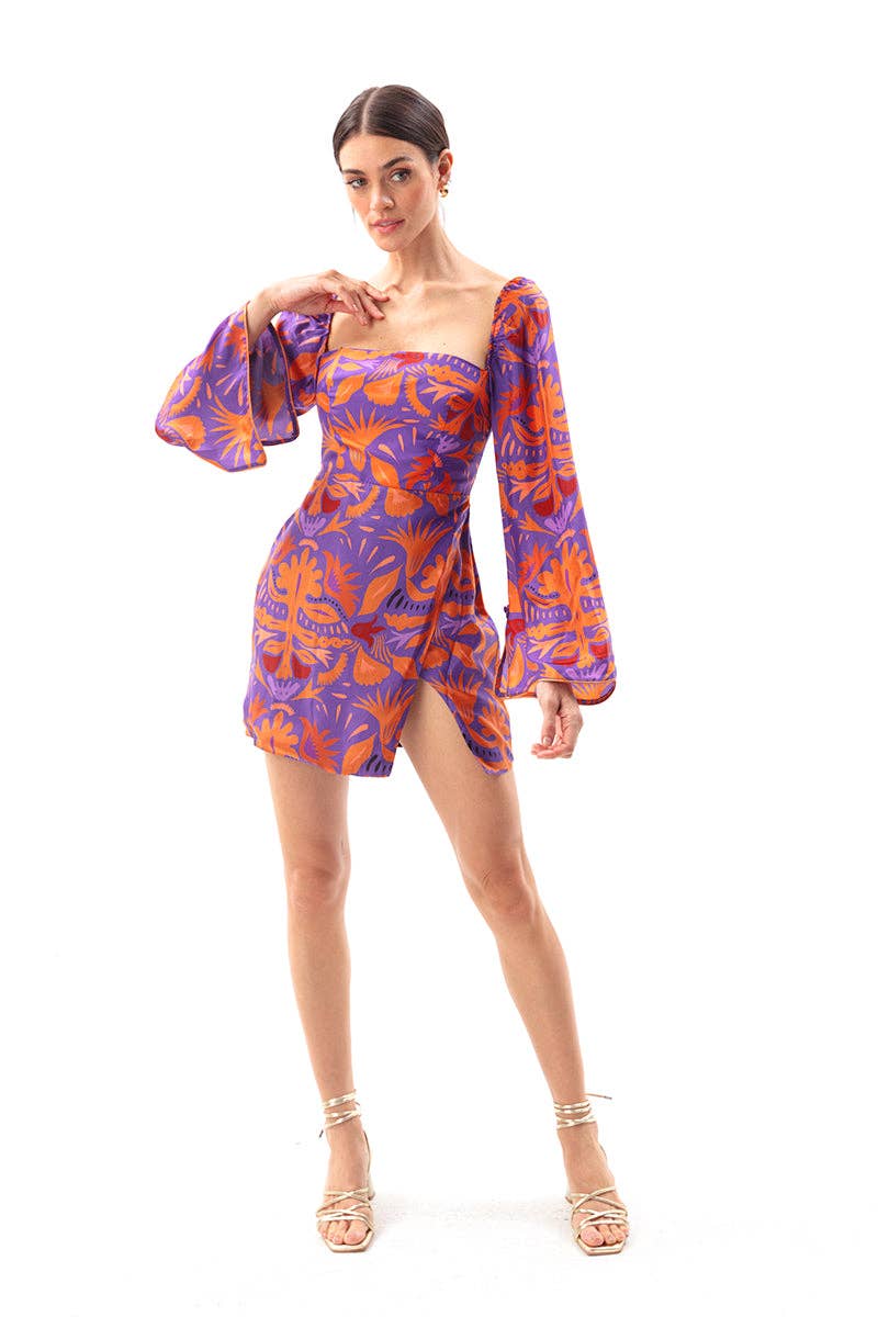 Mauve Square Neck Dress