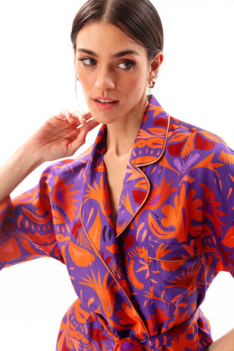 Mauve Pajama Style Shirt